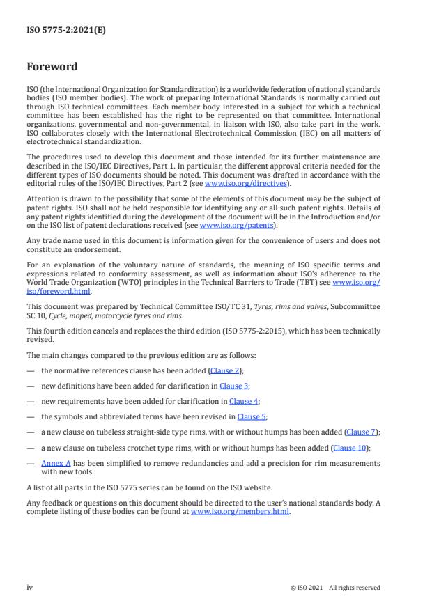 ISO 5775-2:2021 ISO 5775-2:2021 - Bicycle tyres and rims - Page 4 preview