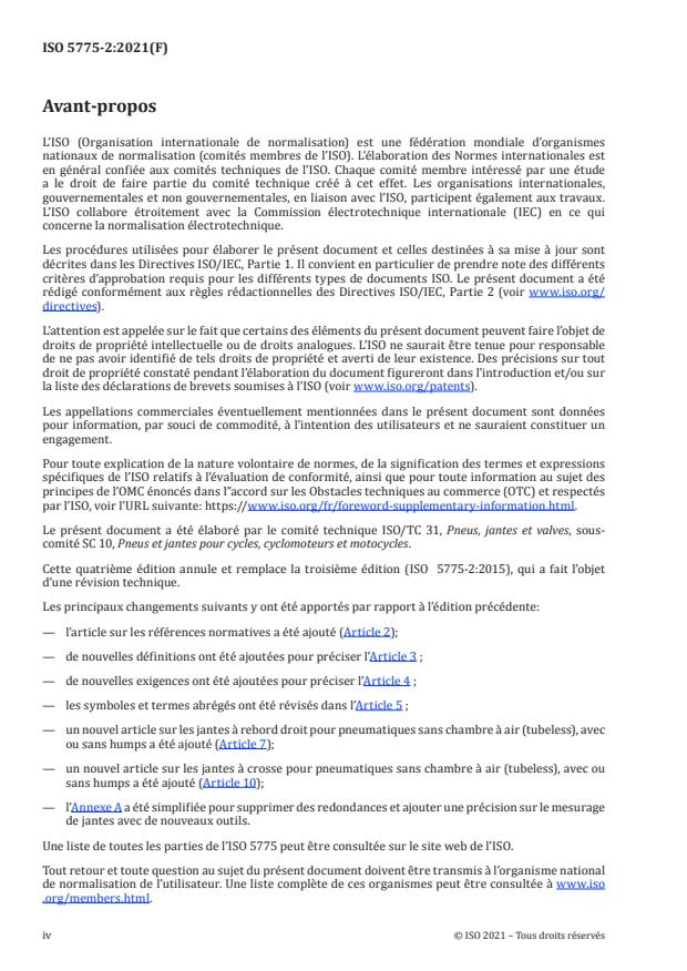 ISO 5775-2:2021 ISO 5775-2:2021 - Pneumatiques et jantes pour cycles - Page 4 preview