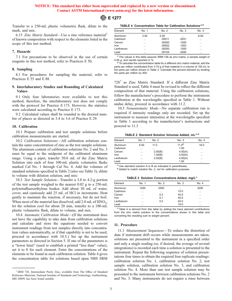 ASTM E1277-96 - Standard Test Method for Chemical Analysis of Zinc-5% Aluminum-Mischmetal Alloys by ICP Emission Spectrometry