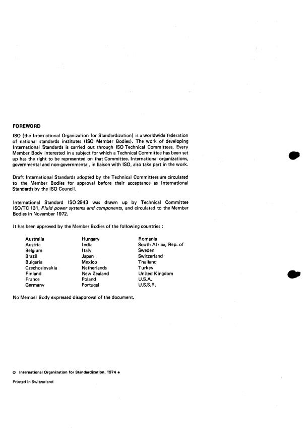 ISO 2943:1974 ISO 2943:1974 - Hydraulic fluid power -- Filter elements -- Verification of material compatibility with fluids - Page 2 preview