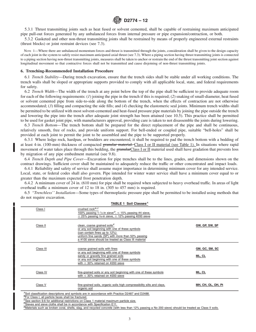 REDLINE ASTM D2774-12 - Standard Practice for Underground Installation of Thermoplastic Pressure Piping