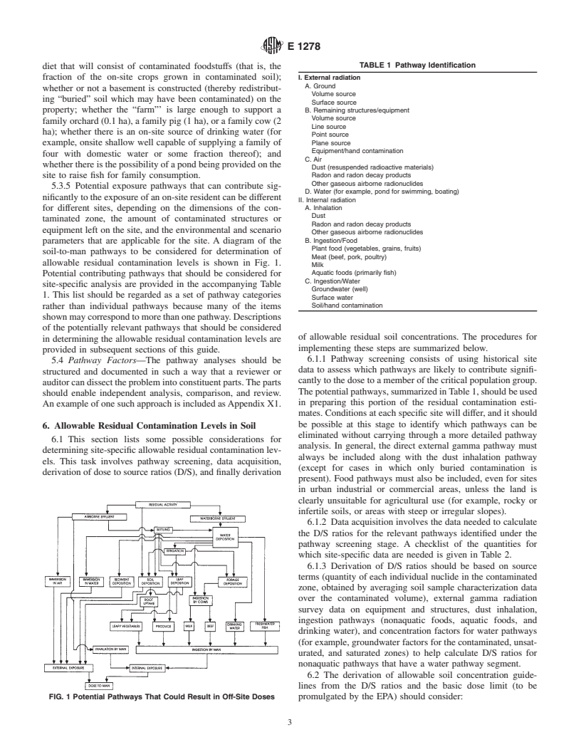 ASTM E1278-88(1996)e1 - Standard Guide for Radioactive Pathway Methodology for Release of Sites Following Decommissioning (Withdrawn 2005)