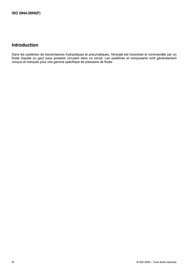 ISO 2944:2000 ISO 2944:2000 - Transmissions hydrauliques et pneumatiques -- Pressions nominales - Page 4 preview