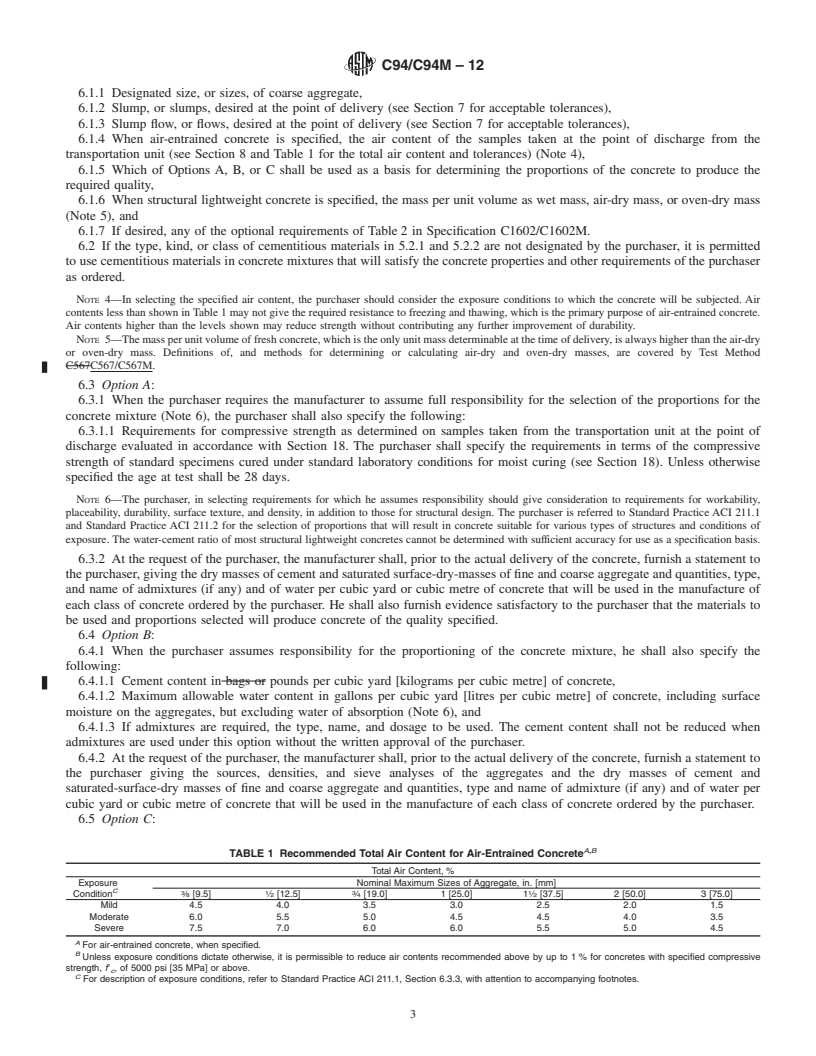 REDLINE ASTM C94/C94M-12 - Standard Specification for  Ready-Mixed Concrete