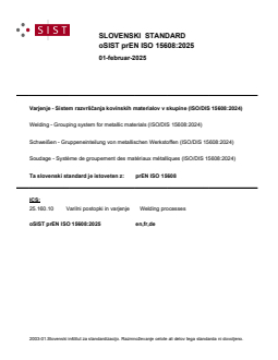 prEN ISO 15608:2025 - Page 1 preview