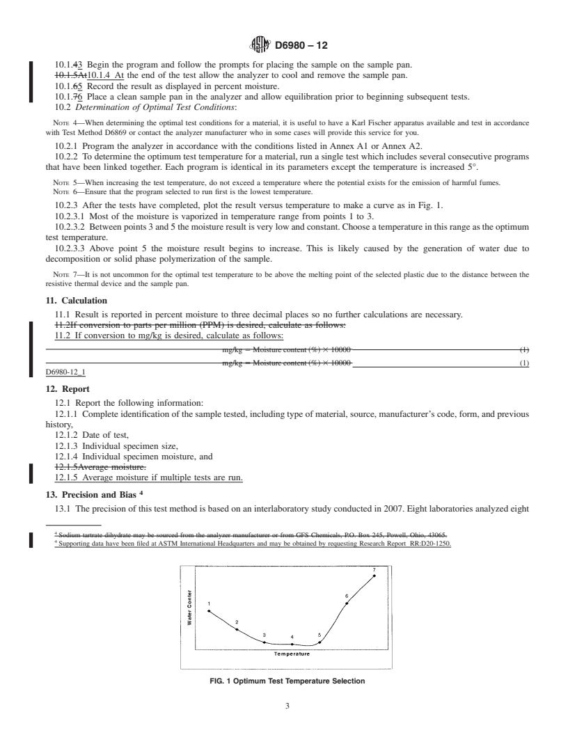 REDLINE ASTM D6980-12 - Standard Test Method for Determination of Moisture in Plastics by Loss in Weight