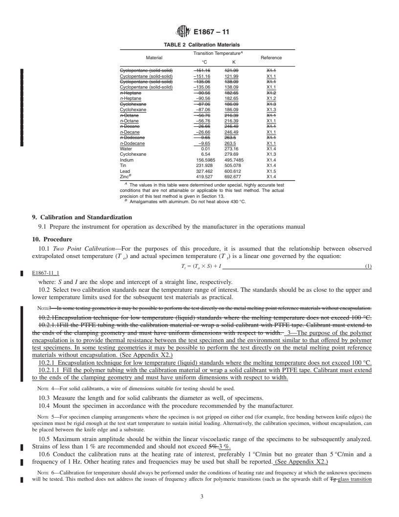 REDLINE ASTM E1867-11 - Standard Test Method for Temperature Calibration of Dynamic Mechanical Analyzers