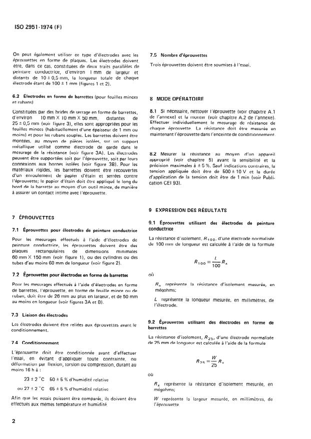 ISO 2951:1974 ISO 2951:1974 - Élastomeres vulcanisés -- Détermination de la résistance d'isolement - Page 4 preview