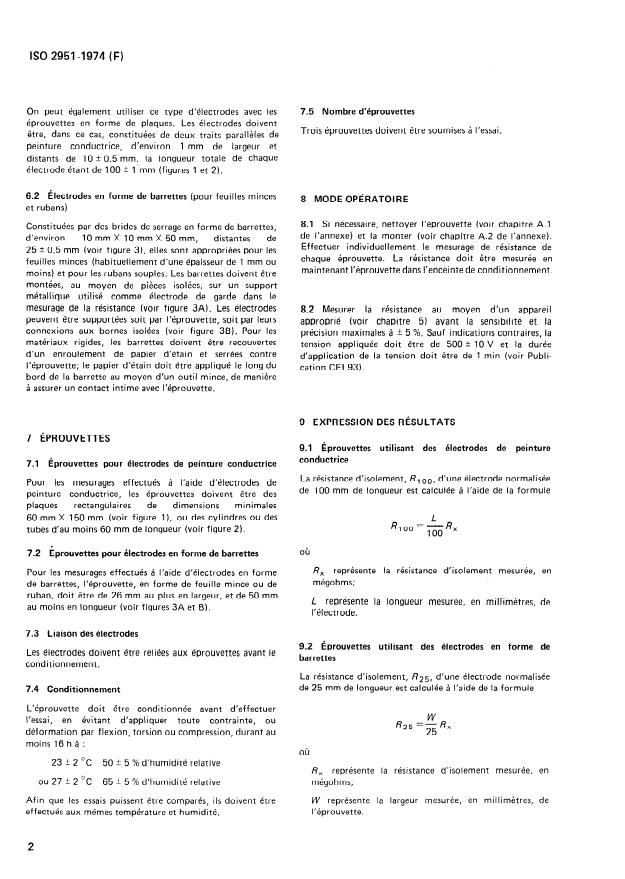 ISO 2951:1974 ISO 2951:1974 - Élastomeres vulcanisés -- Détermination de la résistance d'isolement - Page 4 preview