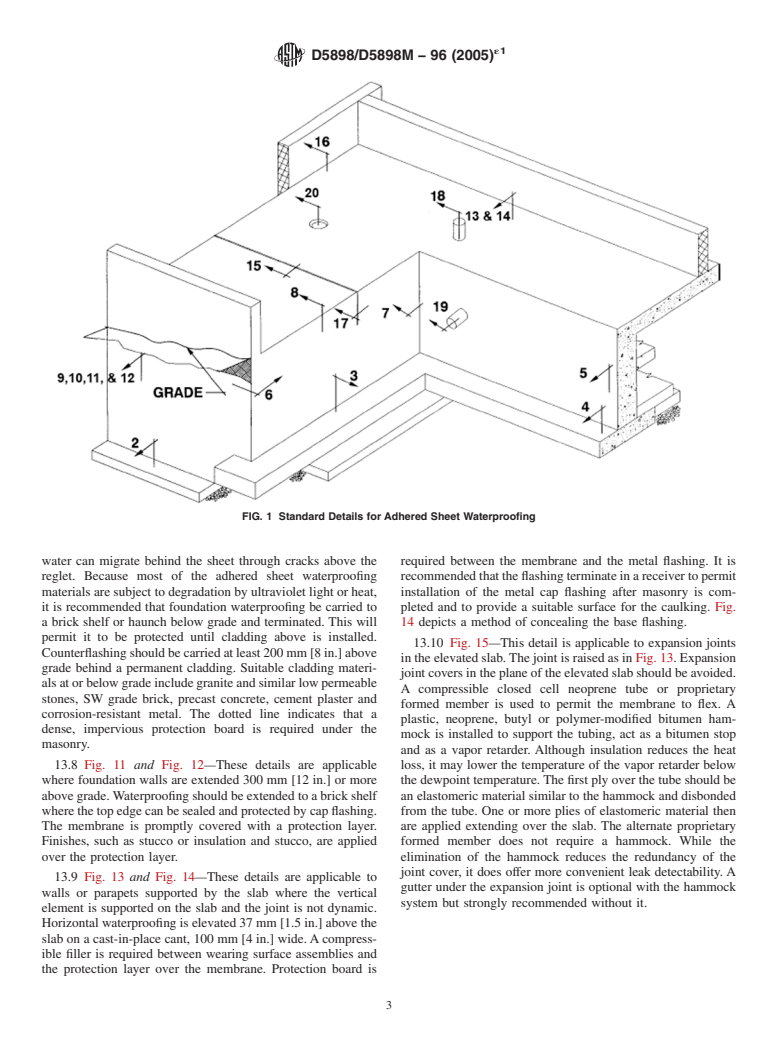 ASTM D5898/D5898M-96(2005)e1 - Standard Guide for Standard Details for Adhered Sheet Waterproofing