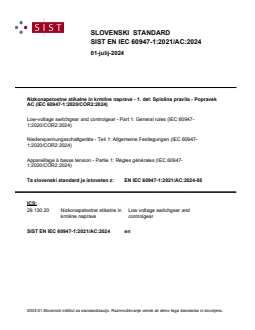 SIST EN IEC 60947-1:2021/AC:2024 - Page 1 preview