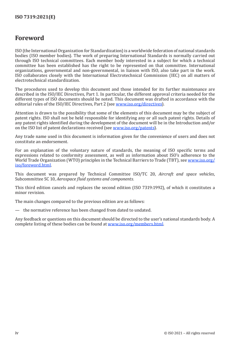 ISO 7319:2021 ISO 7319:2021 - Aerospace — Fluid systems — Interface of 24° cone metric couplings
Released:6/1/2021 - Page 4 preview