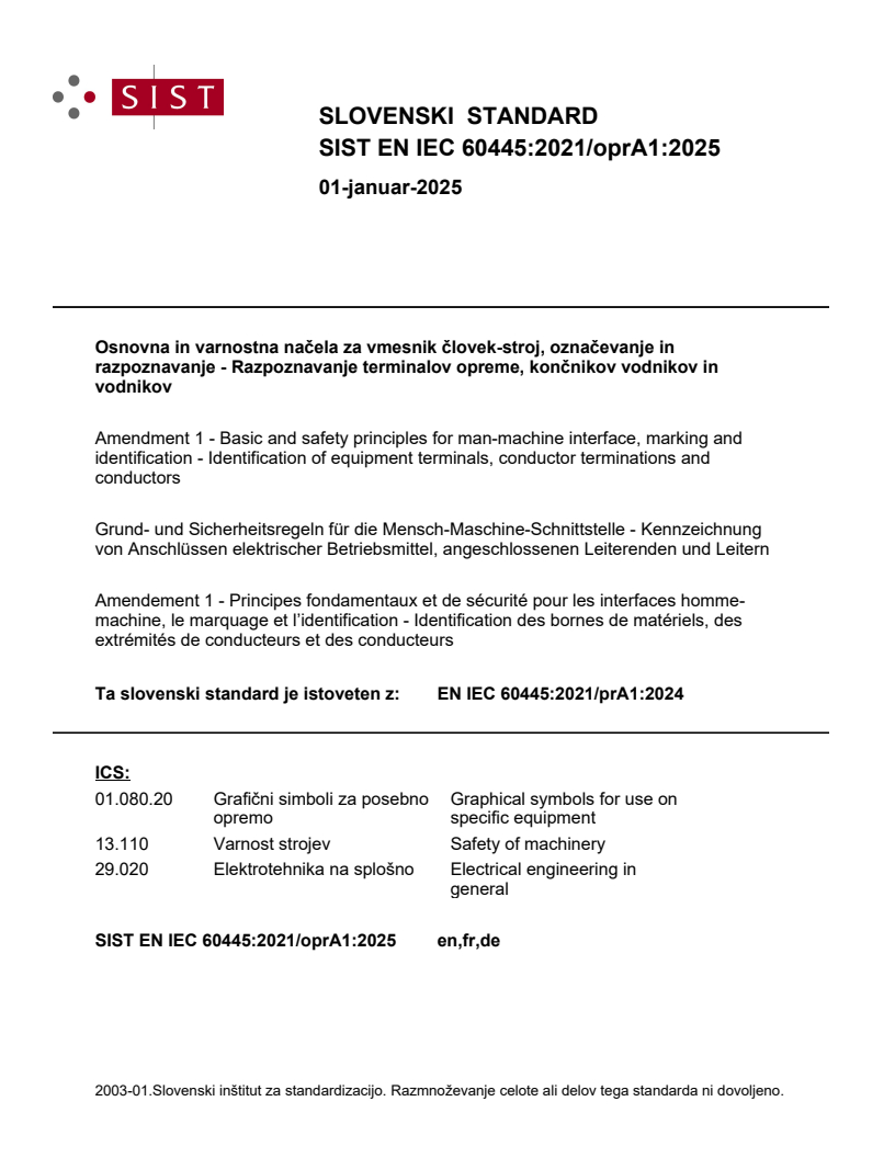 EN IEC 60445:2021/oprA1:2025 - BARVE