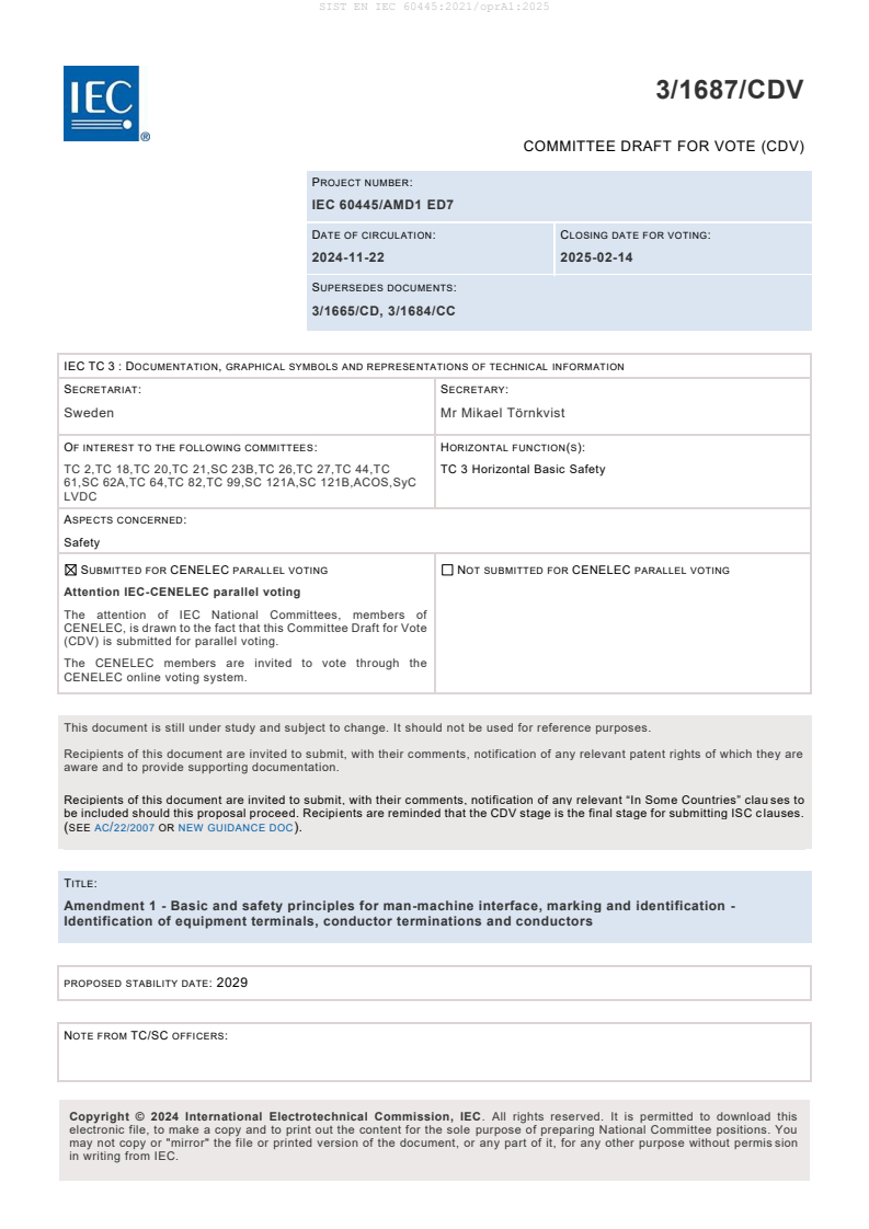 EN IEC 60445:2021/oprA1:2025 - BARVE