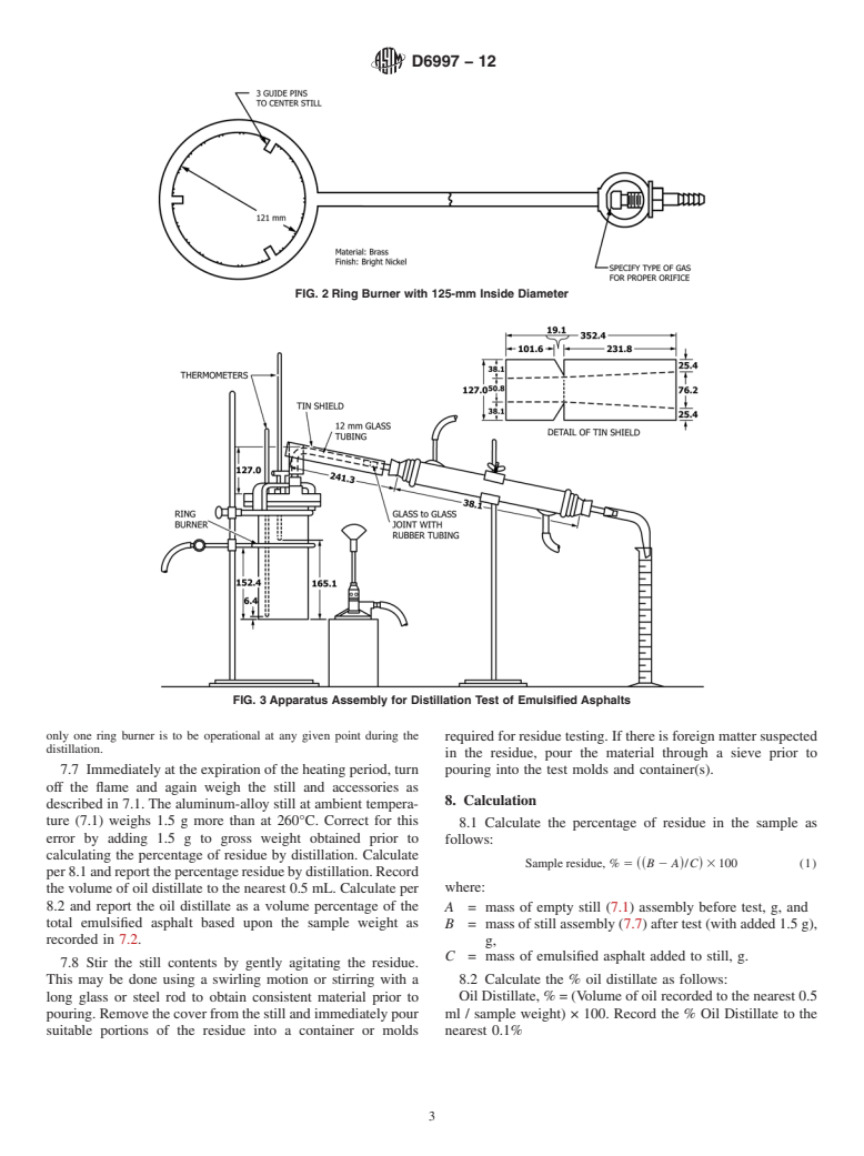 ASTM D6997-12 - Standard Test Method for Distillation of Emulsified Asphalt