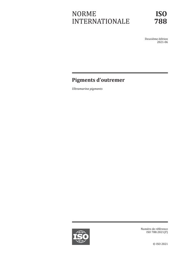 ISO 788:2021 - Pigments d’outremer