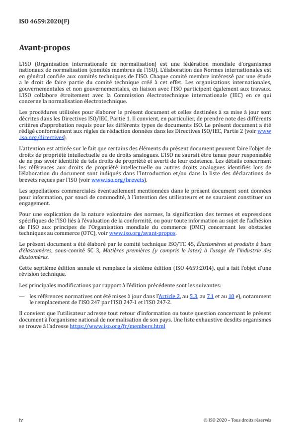ISO 4659:2020 ISO 4659:2020 - Caoutchouc butadiène-styrène (mélanges-maîtres avec du noir de carbone ou avec du noir de carbone et de l'huile) -- Méthode d'évaluation - Page 4 preview