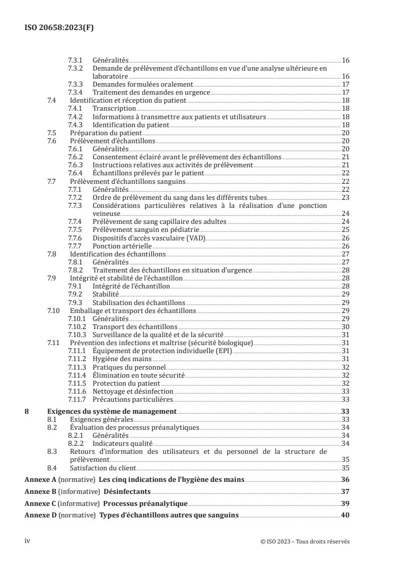 ISO 20658:2023 ISO 20658:2023 - Exigences pour le prélèvement et le transport d’échantillons à des fins d’examens en laboratoire médical
Released:19. 05. 2023 - Page 4 preview