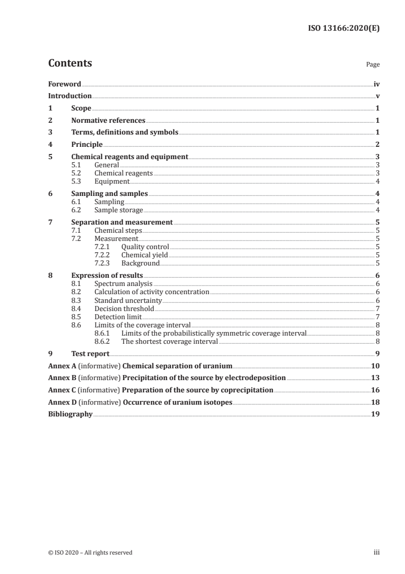 ISO 13166:2020 - Water quality — Uranium isotopes — Test method using alpha-spectrometry
Released:8/4/2020