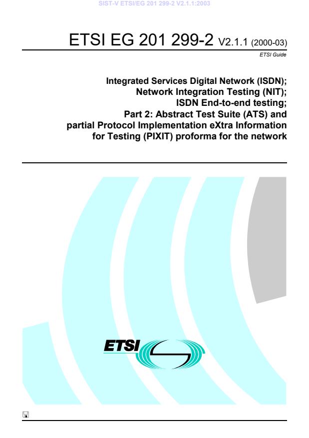 V ETSI/EG 201 299-2 V2.1.1:2003
