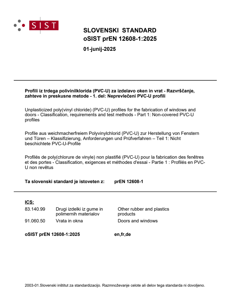 prEN 12608-1:2025