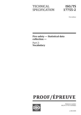ISO/PRF TS 17755-2 - Fire safety -- Statistical data collection