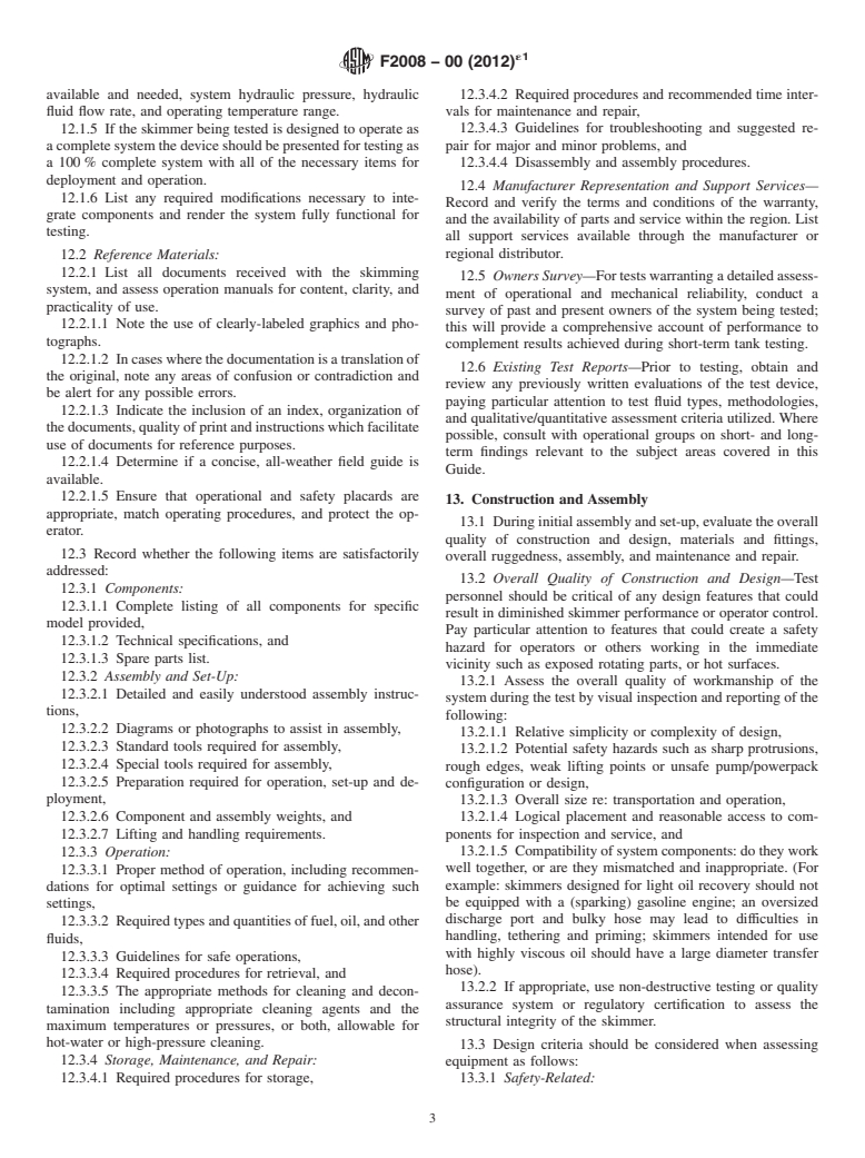 ASTM F2008-00(2012)e1 - Standard Guide for Qualitative Observations of Skimmer Performance