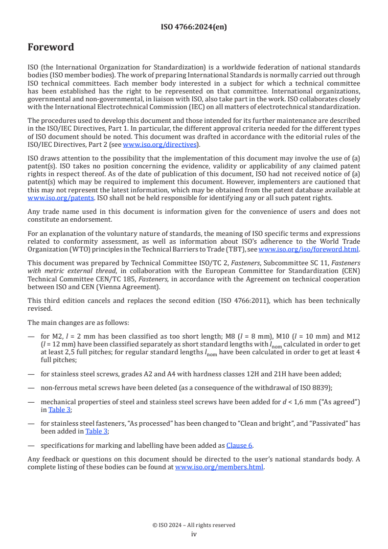 ISO 4766:2024 ISO 4766:2024 - Fasteners — Slotted set screws with flat point
Released:18. 06. 2024 - Page 4 preview
