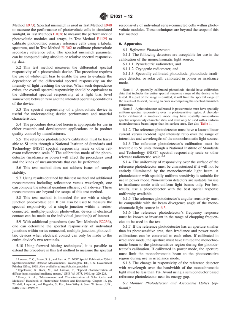 ASTM E1021-12 - Standard Test Method for  Spectral Responsivity Measurements of Photovoltaic Devices