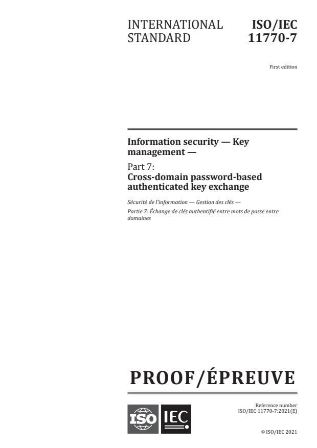 ISO/IEC PRF 11770-7:Version 15-maj-2021 - Information security -- Key management
