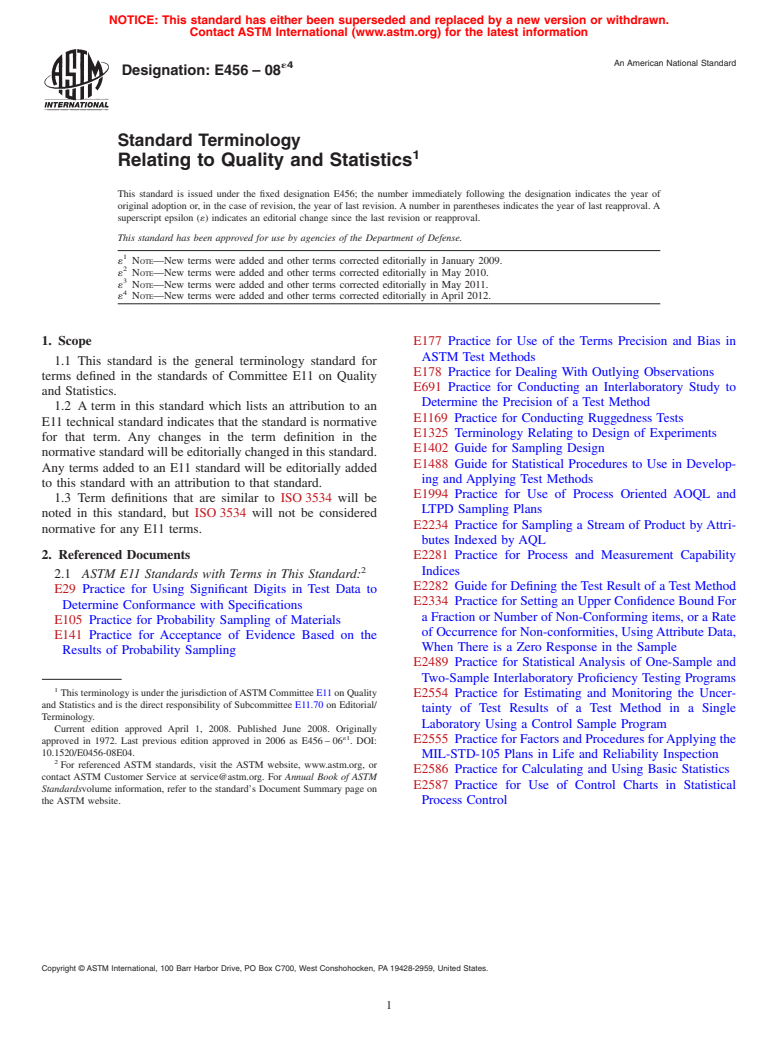 ASTM E456-08e4 - Standard Terminology  Relating to Quality and Statistics