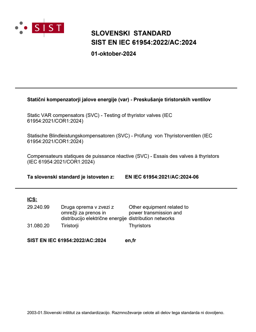 EN IEC 61954:2022/AC:2024