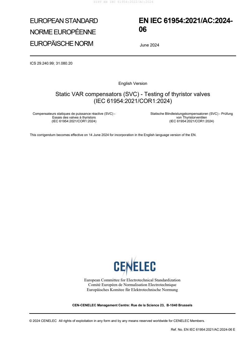 EN IEC 61954:2022/AC:2024