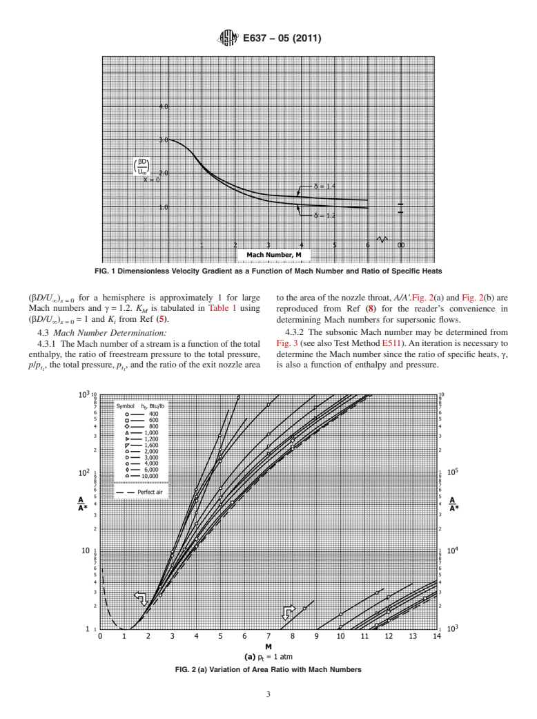 ASTM E637-05(2011) - Standard Test Method for  Calculation of Stagnation Enthalpy from Heat Transfer Theory and Experimental Measurements of Stagnation-Point Heat Transfer and Pressure