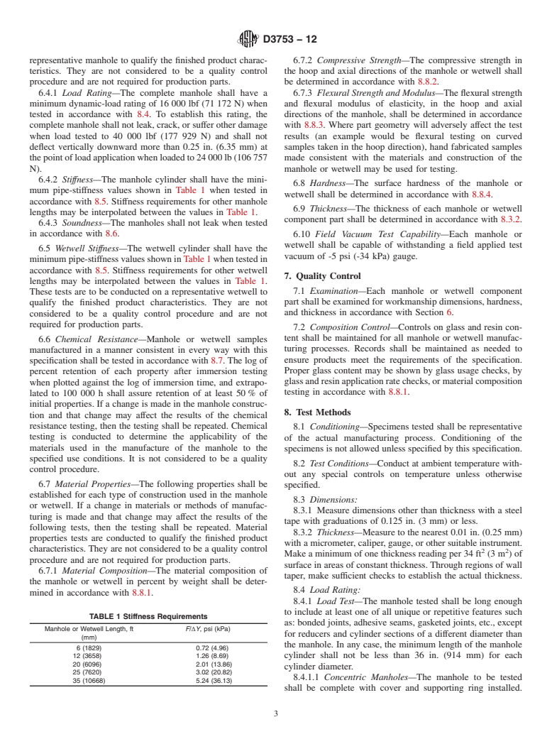 ASTM D3753-12 - Standard Specification for  Glass-Fiber-Reinforced Polyester Manholes and Wetwells