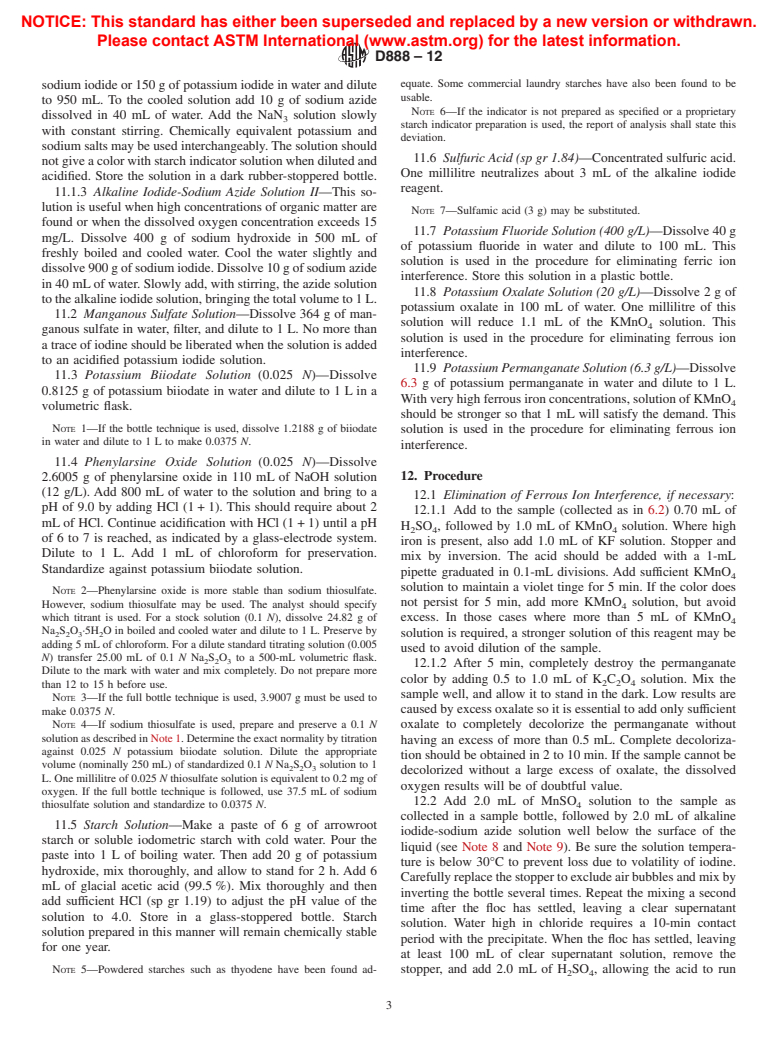 ASTM D888-12 - Standard Test Methods for  Dissolved Oxygen in Water