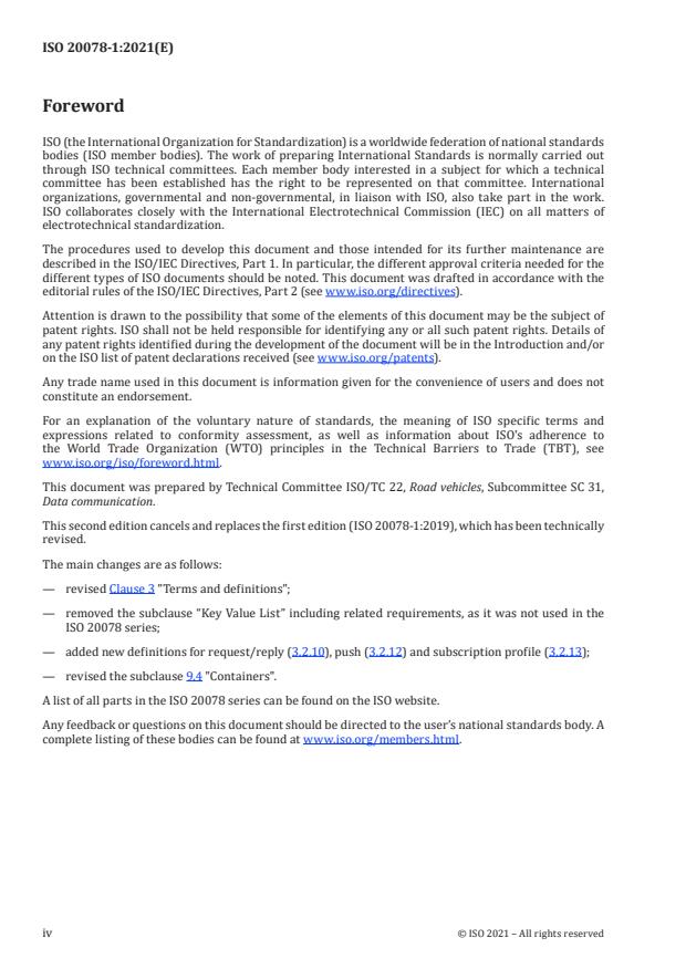 ISO 20078-1:2021 ISO 20078-1:2021 - Road vehicles -- Extended vehicle (ExVe) web services - Page 4 preview