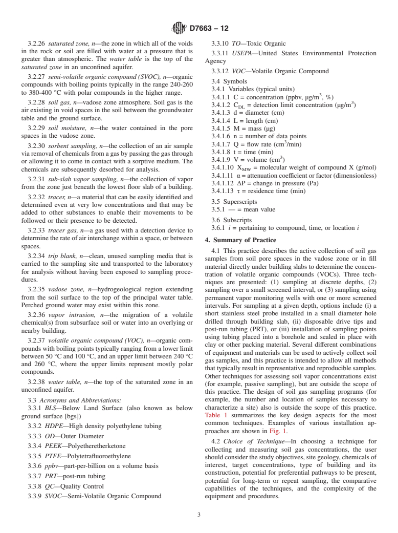 ASTM D7663-12 - Standard Practice for Active Soil Gas Sampling in the Vadose Zone for Vapor Intrusion Evaluations