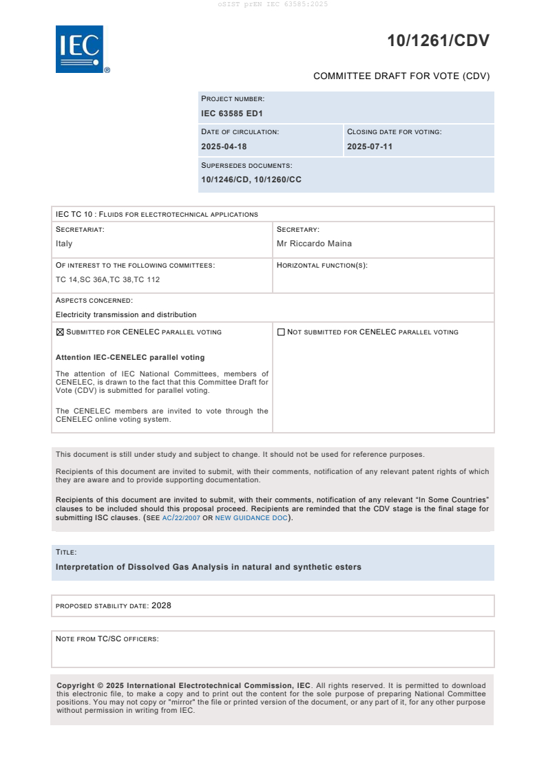 prEN IEC 63585:2025 - BARVE