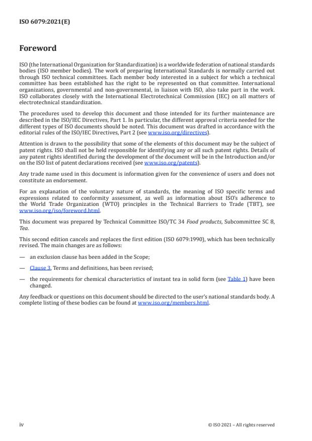 ISO 6079:2021 ISO 6079:2021 - Instant tea in solid form -- Specification - Page 4 preview