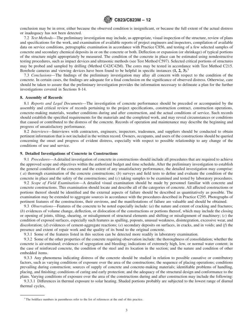 REDLINE ASTM C823/C823M-12 - Standard Practice for  Examination and Sampling of Hardened<brk> Concrete in Constructions