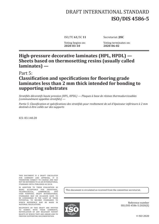 ISO/DIS 4586-5