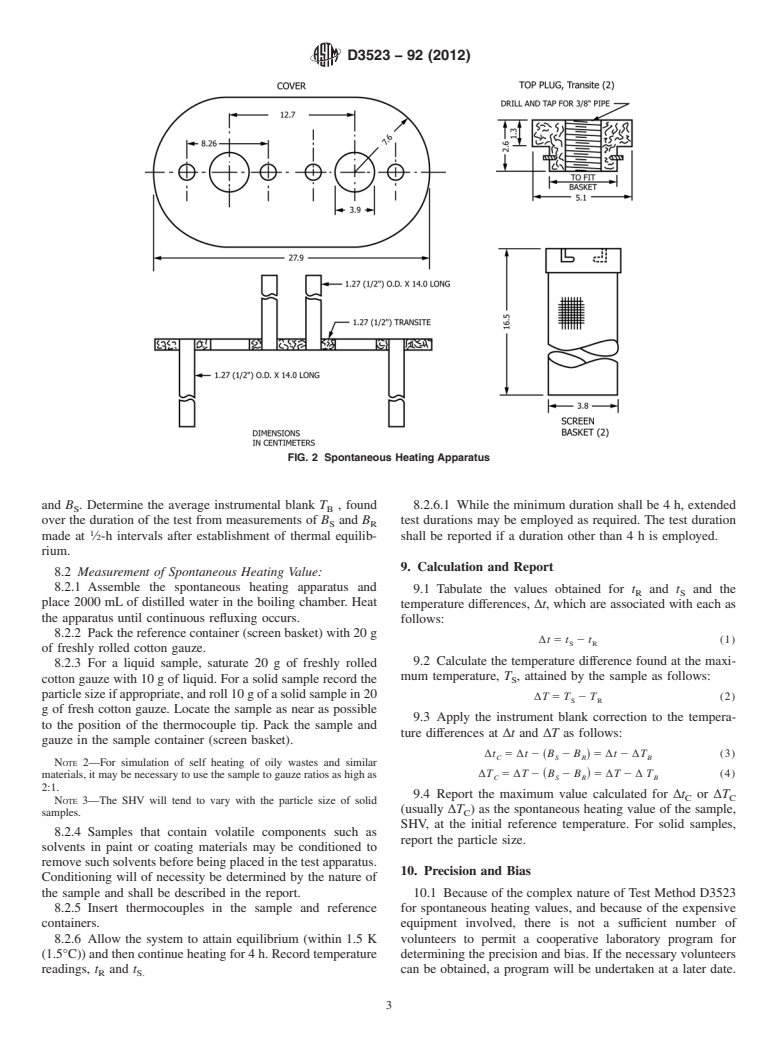 ASTM D3523-92(2012) - Standard Test Method for Spontaneous Heating Values of Liquids and Solids (Differential Mackey Test) (Withdrawn 2017)