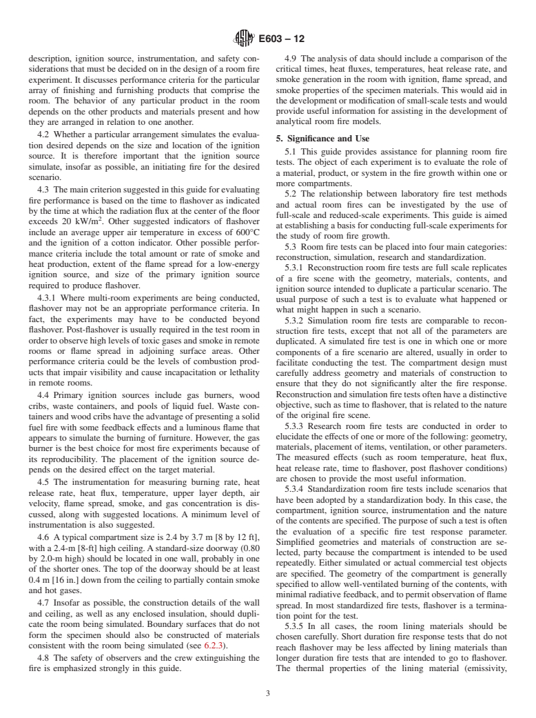 ASTM E603-12 - Standard Guide for Room Fire Experiments