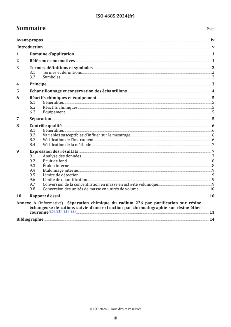 ISO 4685:2024 - Qualité de l’eau — Radium 226 — Méthode d’essai par ICP-MS
Released:9. 01. 2024