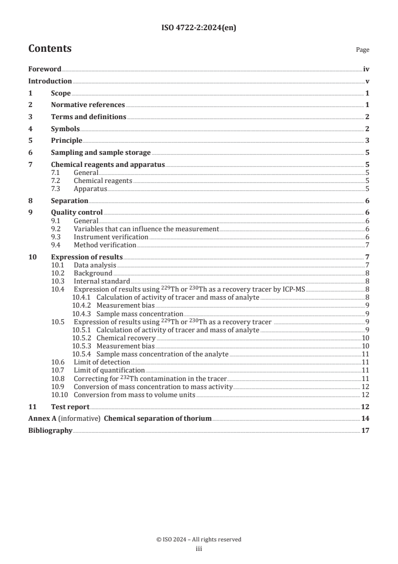 ISO 4722-2:2024 - Water quality — Thorium 232 — Part 2: Test method using ICP-MS
Released:12/2/2024