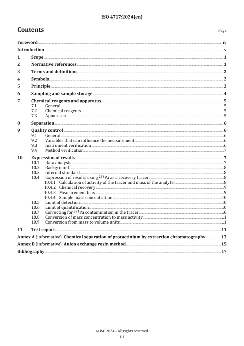 ISO 4717:2024 - Water quality — Protactinium 231 — Test method using ICP-MS
Released:11/29/2024