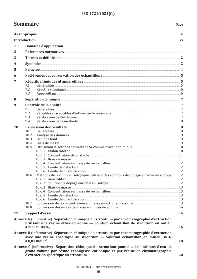 ISO 4721:2024 - Qualité de l’eau — Strontium 90 — Méthode d’essai par ICP-MS
Released:12/2/2024