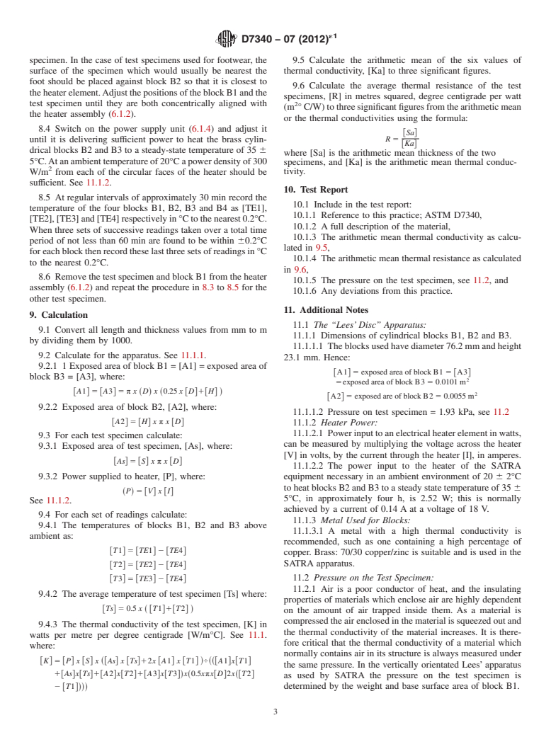 ASTM D7340-07(2012)e1 - Standard Practice for Thermal Conductivity of Leather