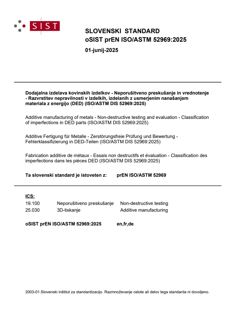 prEN ISO/ASTM 52969:2025 - BARVE